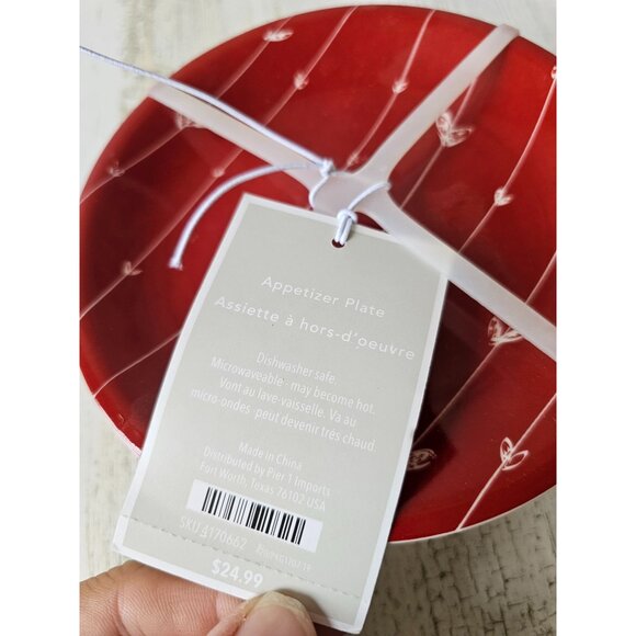 Pier 1 Valentine appetizer plate set heart‎ mini dessert plate - Picture 7 of 7